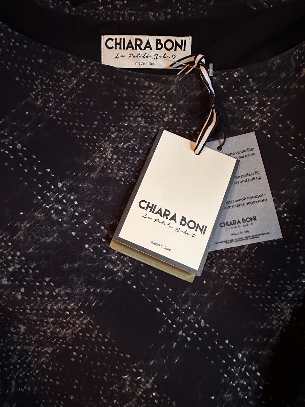 $890 Chiara Boni Adlia Plaid Print Dress Sz 8 NWT Boucle Gray Asymmetric Drape - Picture 7 of 9